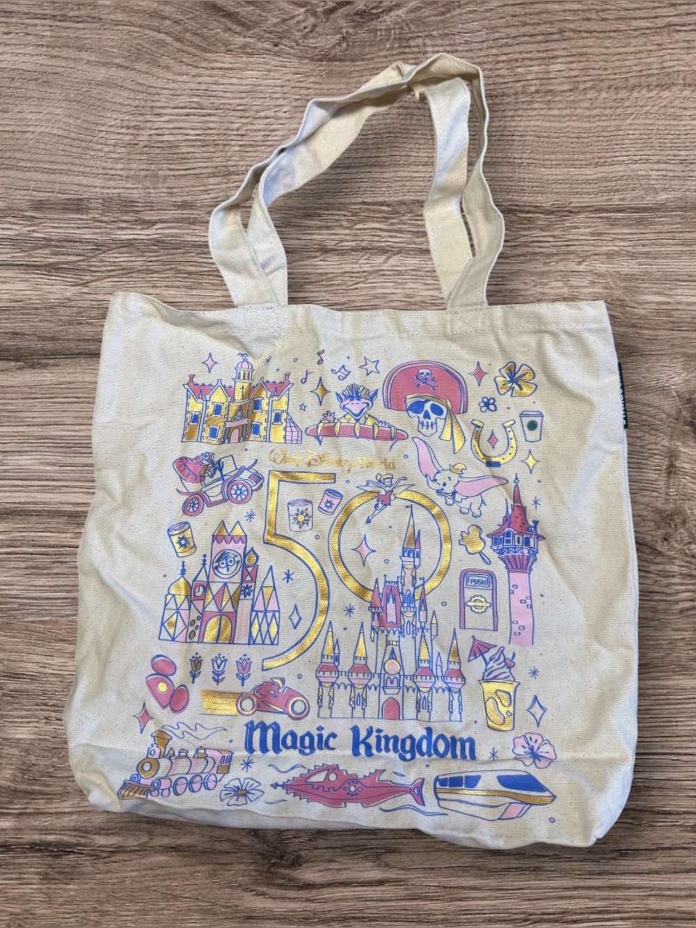 NWOT Walt Disney World 50th Starbucks Been there Magic Kingdom Canvas Tote Bag